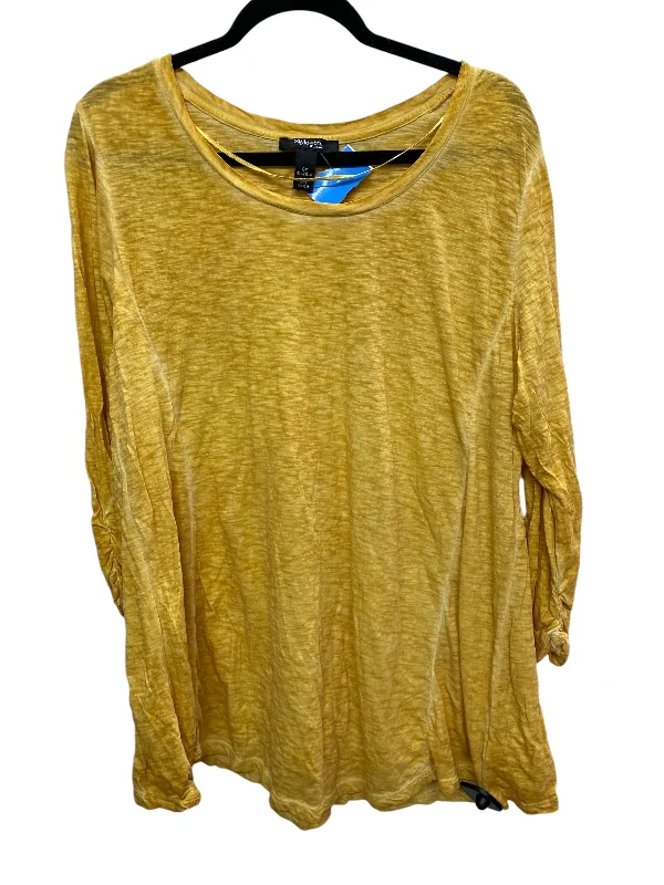 Top Long Sleeve By Style And Company In Yellow, Size: Xl Monochromatic Office Style