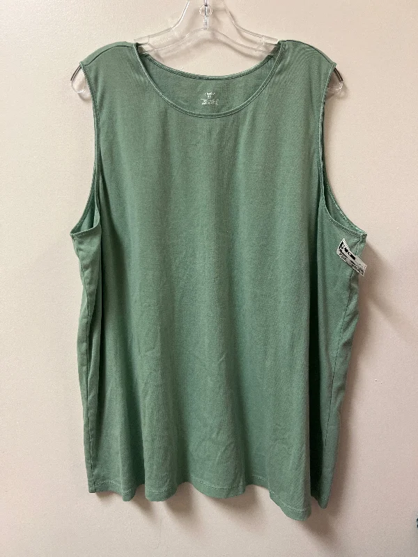 Tank Top By Cj Banks In Green, Size: 3x Casual Men's Japanese 