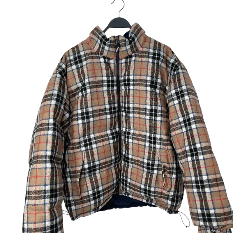 Supreme/Puffer Jkt/XXL/Cotton/CRM/Plaid/burberry plaid irreversible Lumberjack