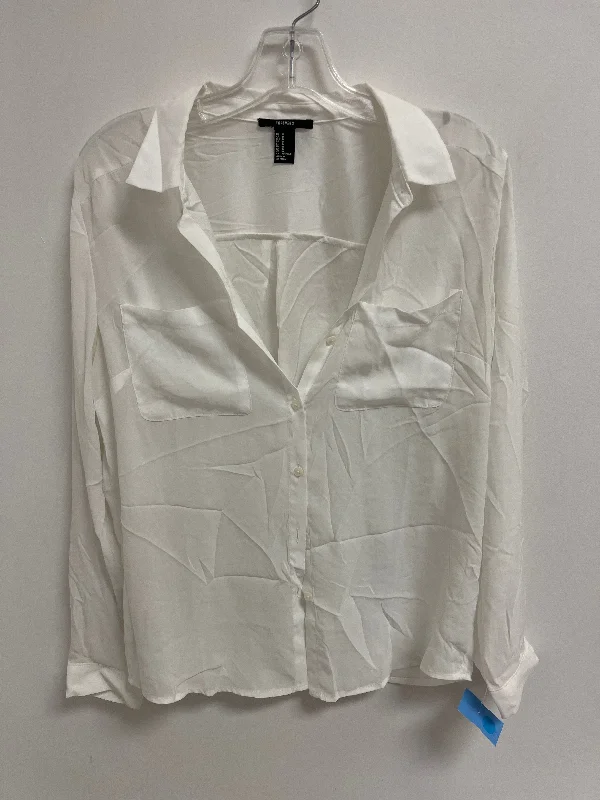 Top Long Sleeve By Forever 21 In White, Size: M Traditional Men's Wool