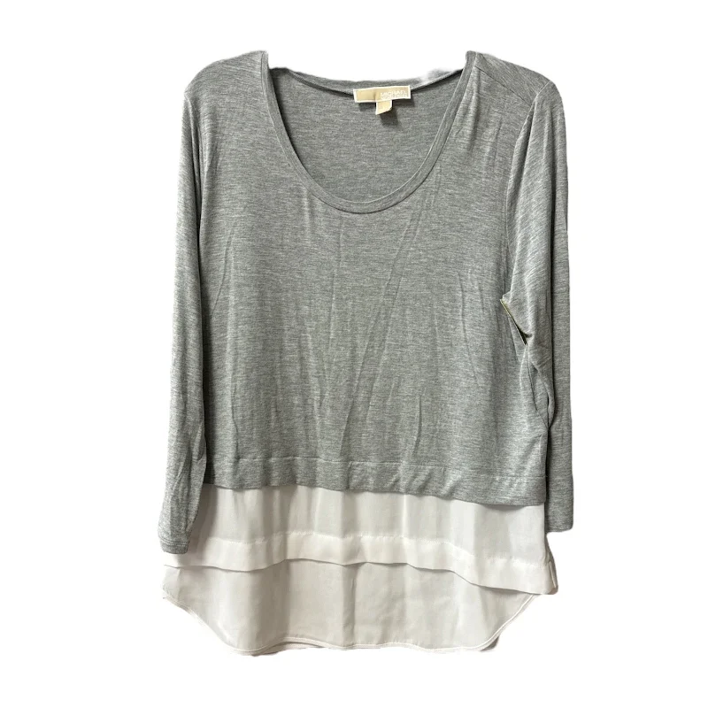 Top Long Sleeve By Michael By Michael Kors In Grey, Size: L Earthy Men's Hemp