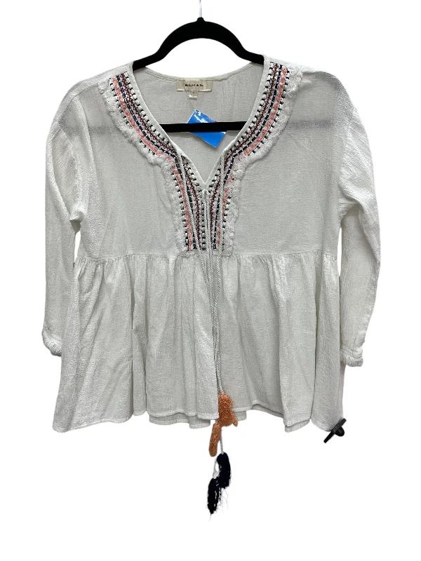 Top Long Sleeve By Clothes Mentor In White, Size: M Practical Men's Multi