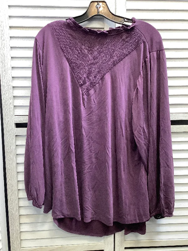 Top Long Sleeve By Lularoe In Purple, Size: Xl Trendy Men's Oversized