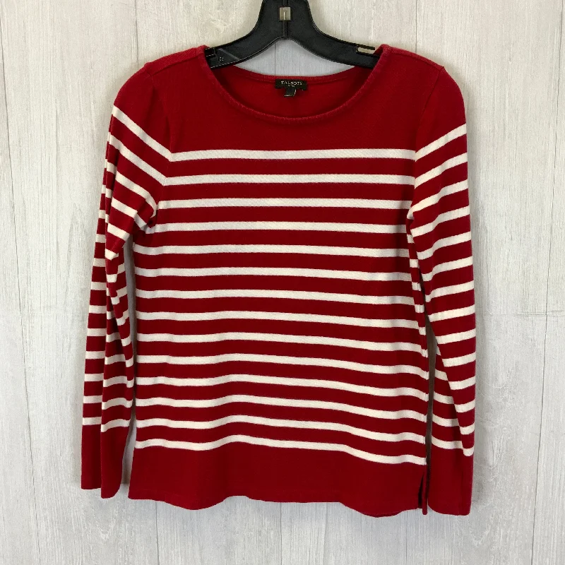 Top Long Sleeve Basic By Talbots In Red & White, Size: S Bohemian Men's Free