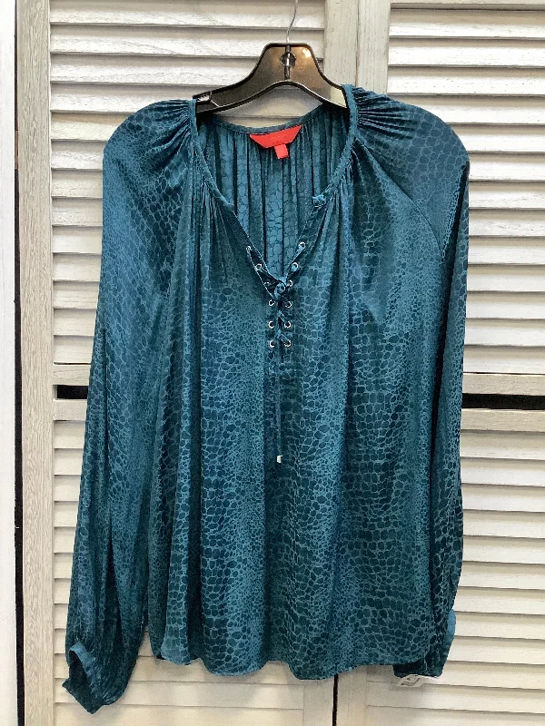 Top Long Sleeve By Jennifer Lopez In Teal, Size: Xl Dynamic Men's High