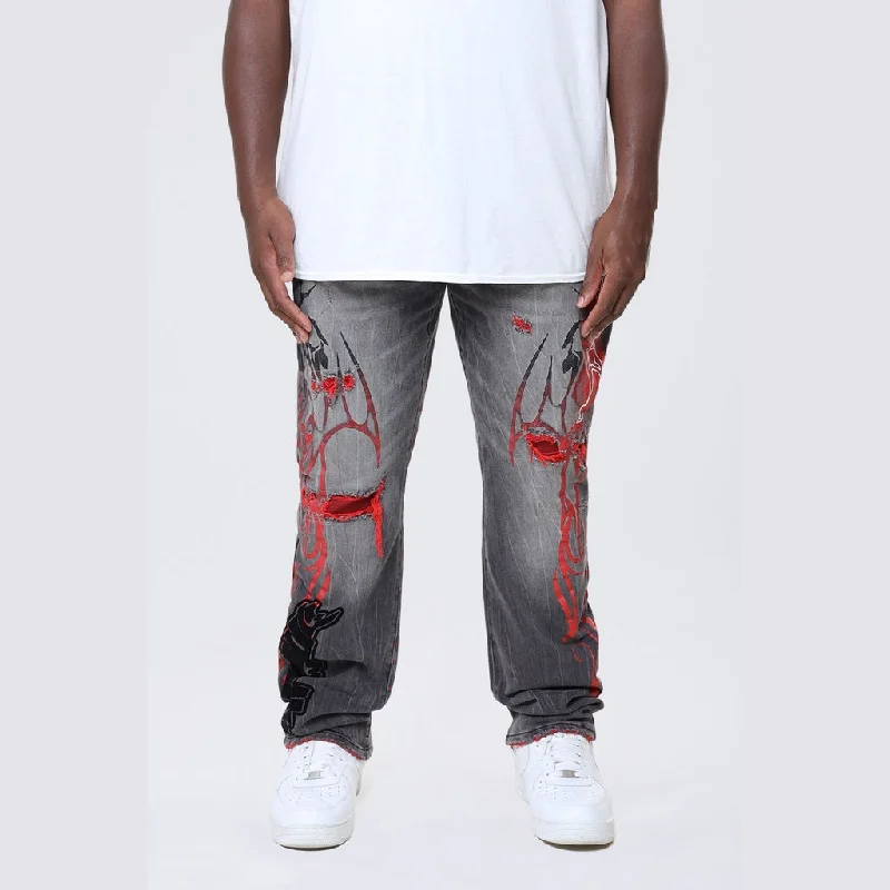 Big and Tall - Tribal Print R&R Jean - Orca Grey Practical Men's Quick