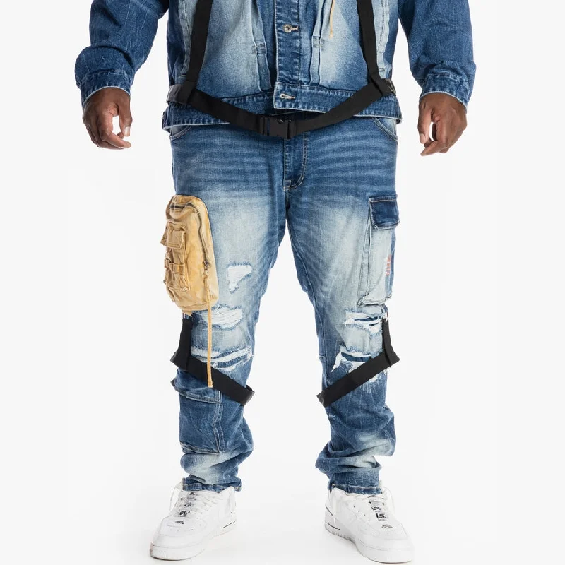 Big and Tall Utility Fashion Jeans - Bristol Blue Business