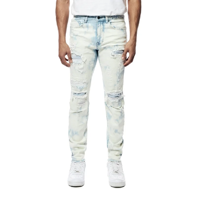 Bleach Washed Rip & Repaired Jeans - Billie Blue Confident Men's High