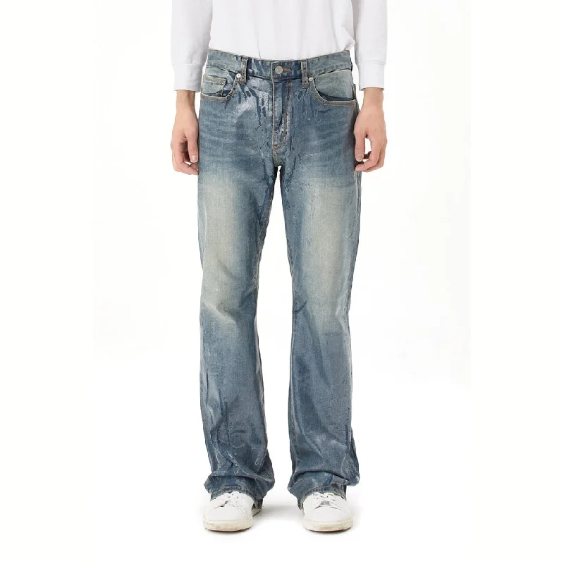 Clear Foil Denim Pants - Clear Foil Blue Cool Men's Distressed