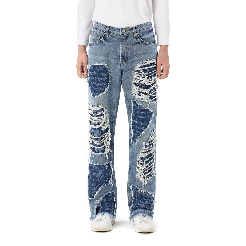 Doodling Cut Denim Pants - Intense Blue Elegant Men's Cashmere