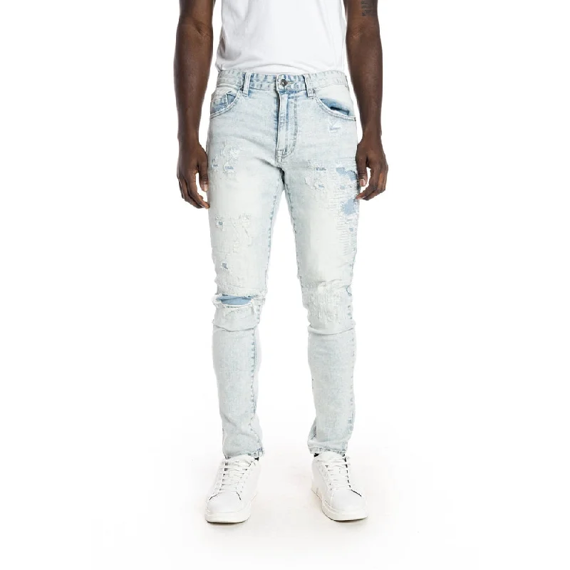 Rip And Repair Semi Basic Jeans - Grenada Blue Bohemian Men's Free