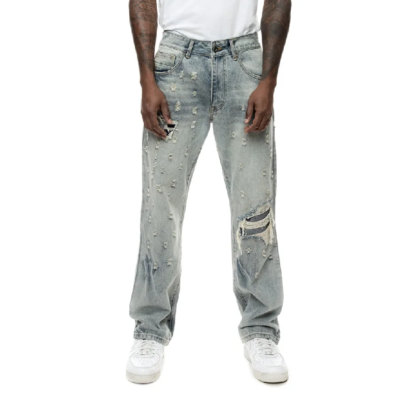 Shotgun Wide Jean - Industrial Blue Stylish Men's Neon