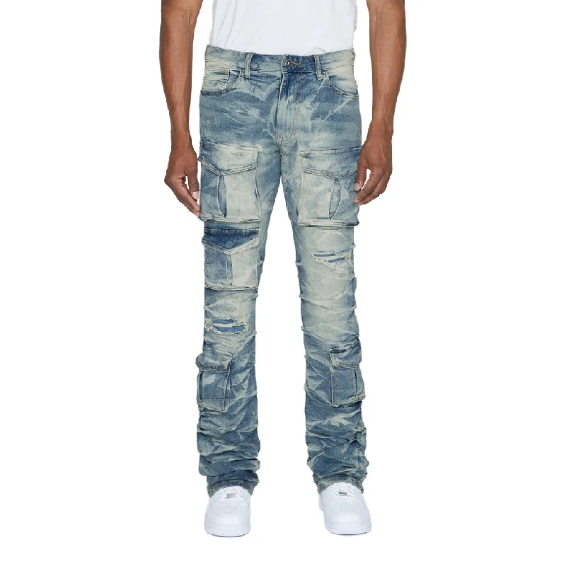 Stacked Utility Denim Jeans - Clyde Blue Masculine Men's Thick