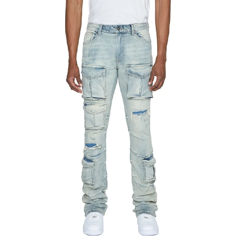 Stacked Utility Denim Jeans - Industrial Blue Bold Men's Animal