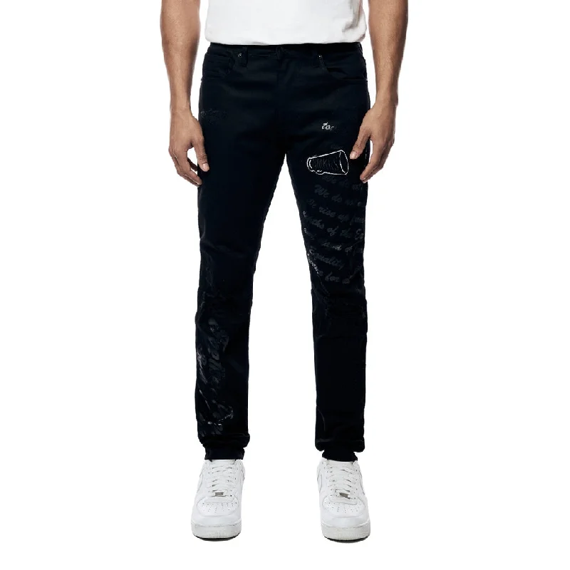 Rip & Repair Varsity Jeans - Black Bold Men's Statement